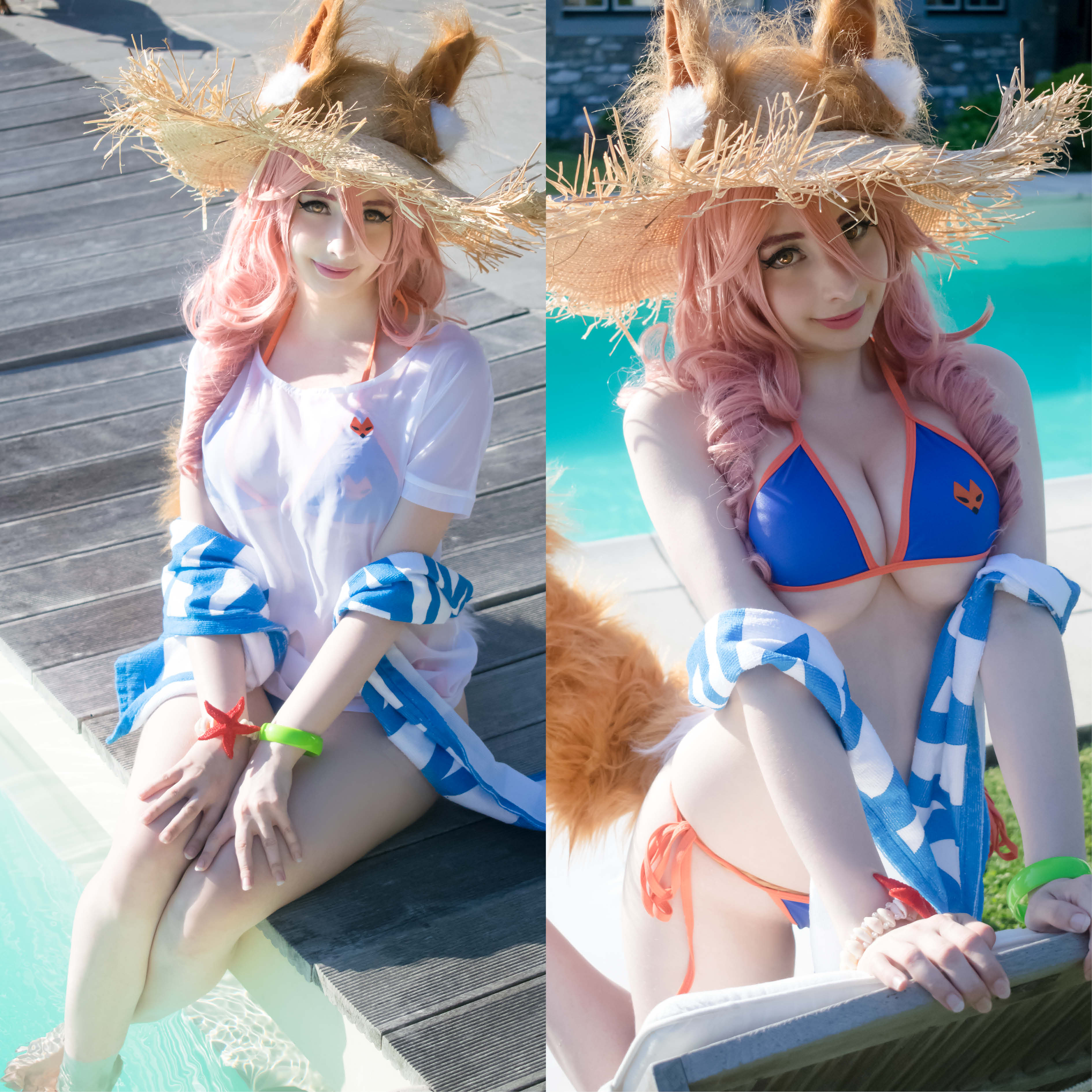 Tamamo Bikini shirt HD Photoset Bundle - Digital Download